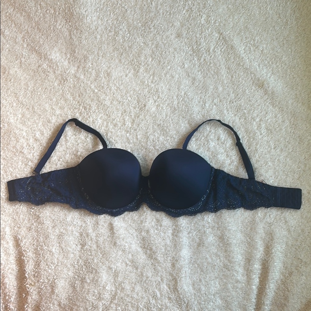 Victoria's Secret Lace  Blue Underwire Bra with Adjustable Straps